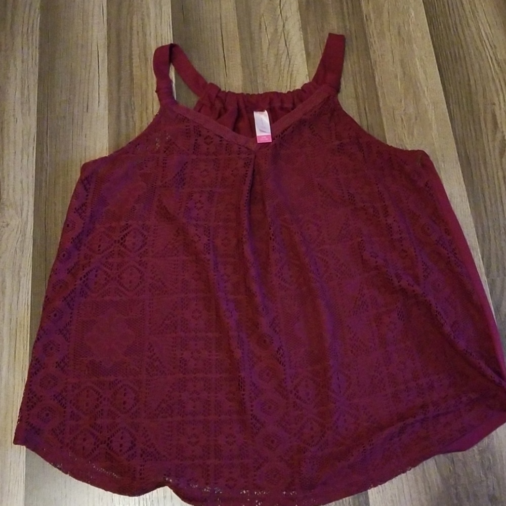 NWOT Wine color Large (Junior) Top.